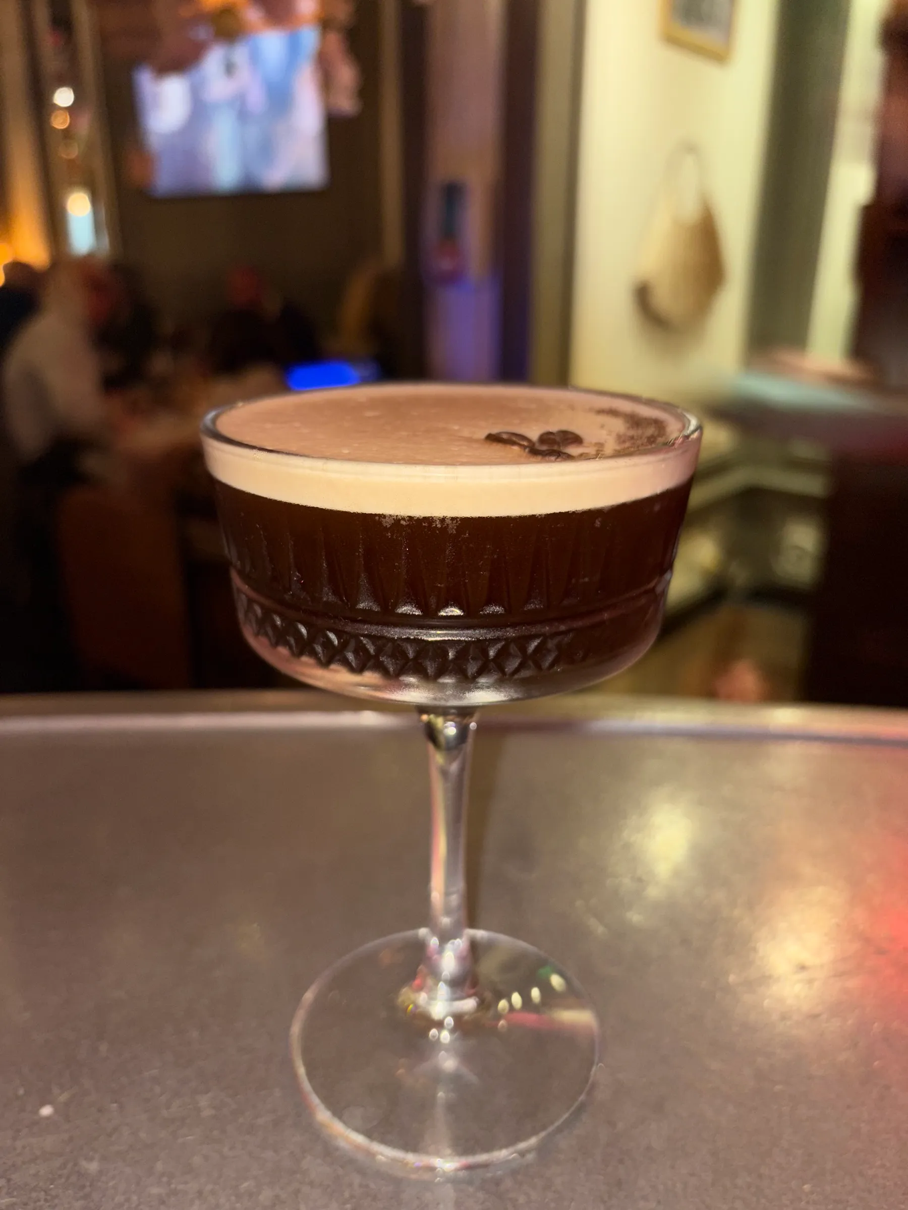 Expresso martini, Grey goose, kahlua, Sucre de canne, café